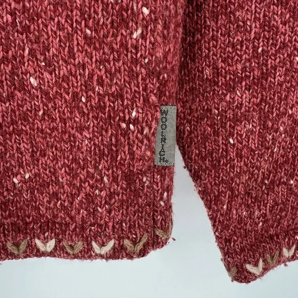 Woolrich Sweater Womens L Wool Mock Neck Hippie Granola Heritage Outdoor Folk - Picture 3 of 11